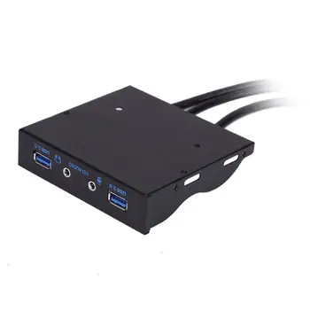 3.5 colių 20Pin 2 USB 3.0 Port HUB HD Audio KOMPIUTERIO Diskelių Plėtra Priekinis Skydelis pridėti 2xUSB3.0-Port Hub ir HD Audio Uosto į Darbalaukį