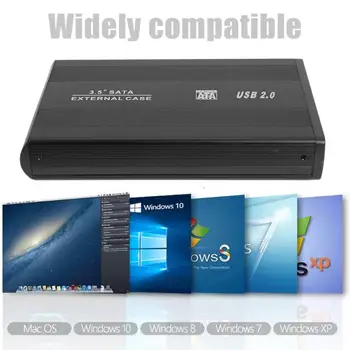 3.5 colių USB 2.0 prie SATA Port HDD Kietojo Disko Gaubto Atveju Langelį SSD Kietąjį Diską Talpyklos 480Mbps HDD Atveju