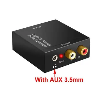 3.5 mm AUX Audio Converter Optinio Pluošto Įkalbinėti Toslink Skaitmeninio Į Analoginį Keitiklis RCA L/R Stereo Digital Audio Adapteris Stiprintuvas