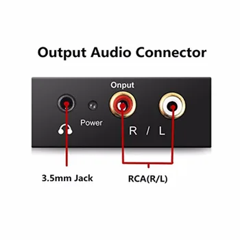 3.5 MM Jack DAC Skaitmeninio į Analoginį Garso Keitiklis Dekoderis Optinio Pluošto Bendraašius Stereo Audio Adapteris RCA Stiprintuvai USB Kabelis