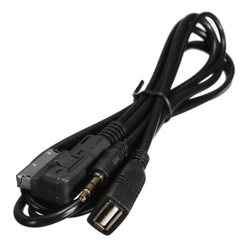 3.5 mm Muzika AMI MMI Sąsaja Mini Jack Automobilio USB Įkroviklių, USB, Aux, MP3 Kabeliai Audi A6L A8L Q7 A3 A4L A5 A1