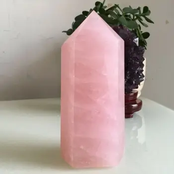 3.87 LB Gamtos pink rose kvarco kristalo obeliskas lazdelė taško gydymo