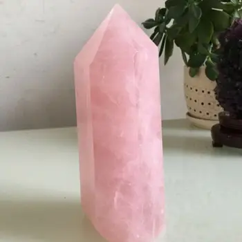 3.87 LB Gamtos pink rose kvarco kristalo obeliskas lazdelė taško gydymo