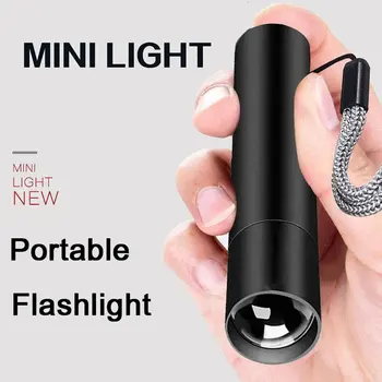 3 Režimai Nešiojamas Žibintuvėlis LED Žibintuvėlis Pastatytas Baterija USB Įkrovimo Mini Kids Žibintuvėlis Fiksuotas Fokusavimas Kišenėje Kempingo Lempų