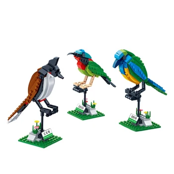 3 stilius surinkti paukščių modelis gyvūnų blokai sužinoti paukščių pažinimo plytų švietimo žaislai, dovanos vaikams