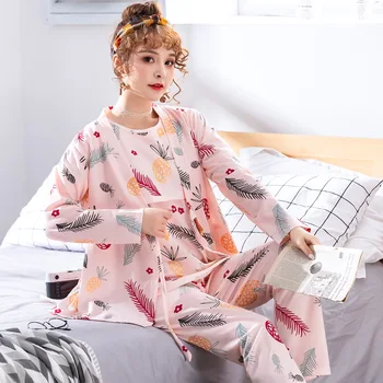 3 Vnt/Set Medvilnės Motinystės Slaugos Sleepwear Krūtimi naktiniai drabužiai Nėščioms Moterims Nėštumo, žindymo Pižama Tinka