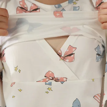 3 Vnt/Set Medvilnės Motinystės Slaugos Sleepwear Krūtimi naktiniai drabužiai Nėščioms Moterims Nėštumo, žindymo Pižama Tinka