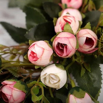 30 cm/40cm Dirbtinis Mini Rožė Gėlių Vainikas Šilko Netikrą Girlianda Namų Durų Vestuvių Sienos Kabo Dekoro