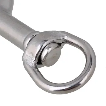 304 Nerūdijančio Plieno, 70mm Sidabro Swivel-Eye Bolt Snap Kablys Turas Eye Swivel Keychain Dirželis Paketas 5