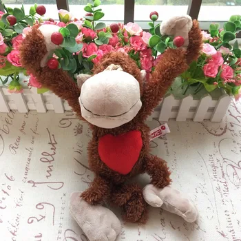 30cm Džiunglių Brolis Raudona/šviesiai pilka Meilė Širdies Beždžionių pora lėlės Pliušinis Žaislas, skirtas gimtadienio, Kalėdų Dovanos, 1pcs