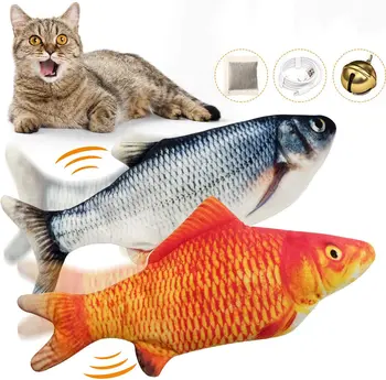30CM elektroninių katė žaislas 3D žuvies elektros USB įkrovimo modeliavimas žuvų žaislas katė pet žaisti žaislas katė prekių juguetes para gatos
