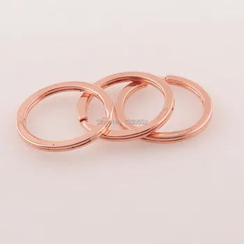 30pcs 30/25mm Rose Aukso Spalvos Split Ring Butas Raktų Žiedas metalo Key chain 