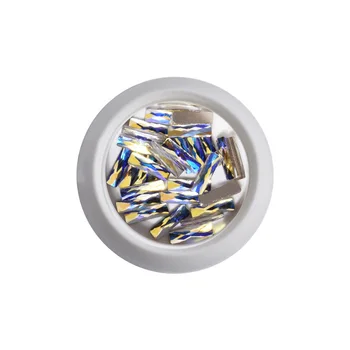 30pcs crystal white nagų dailės kalnų krištolas priedai plokščios formos 3D nagų dailė apdailos blizgučiai, stiklo diamond