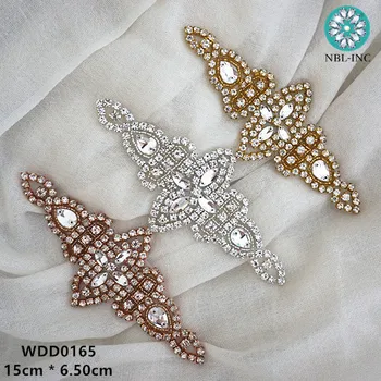 (30pcs)Didmeninės geležies puošnios nuotakos siuvimo sidabro krištolas kalnų krištolas aplikacijos pleistras suknelės, vestuvių varčios lankelis WDD0165