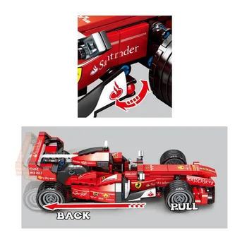310 VNT Raudona Super Lenktynių Automobilio Modelio Blokai Klasikinis įrangos pardavimas, biuro įrangos Lenktynininkas Transporto priemonių Miniatiūriniai Plytų Žaislai Vaikams Dovanų