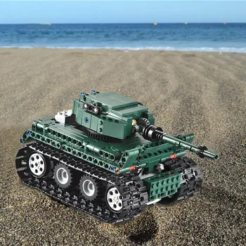 313PCS Blokai RC automobilių Karinę Tigras 1 Tankus plytų įrangos pardavimas, biuro įrangos serijos WW2 Pasaulyje Transporto priemonės žaislai vaikas, gimtadienio dovana