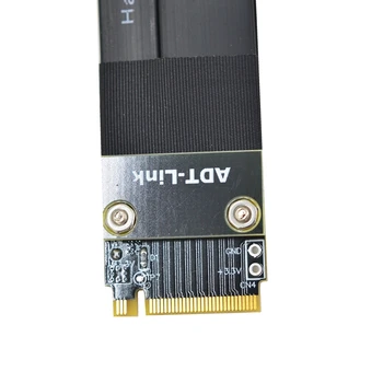 32G/bps PCI-e 16x M2 Su M. 2 NGFF NVMe Raktas-M 2230 2242 2260 2280 Riser Card Gen3.0 Kabelis PCIe x16 Extender su Sata Maitinimo Kabelis