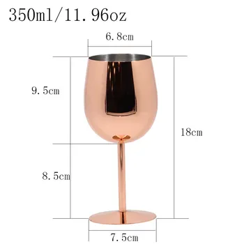 350ml / 550ml Rose Gold Nerūdijančio Plieno Vyno taurė Gėrimo Taurė Šampano Goblet kokteilių taurės tokios Virtuvės Įrankiai Šalies Prekių