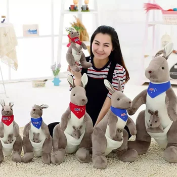 35cm 50cm 70cm populiarus Australijos šalyje talismanas gyvūnų įdaryti kengūros pliušiniai žaislai su raudonos ir mėlynos spalvos skara kelionės suvenyras