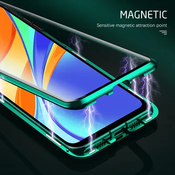 360 Dvipusis Stiklo Atveju Redmi 9C Magnetinės Metalo Galinio Dangtelio Xiaomi Redmi9c xiomi redmy readmi 9c 9c c9 Coque 6.53
