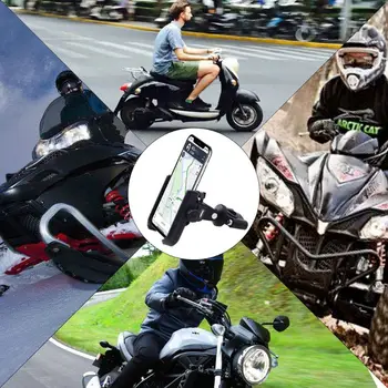 360 Laipsnių 12V 24V Motociklo, Motorolerio Vairo galinio vaizdo Veidrodis, Telefono Laikiklis, Laikiklis, USB Kroviklis Samsung 