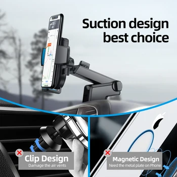360 Sukimosi Automobilinis Telefono Laikiklis priekinio Stiklo Stovas Sunkis Stiprus Gyvis Dashboard Mount Support For iPhone Samsung Stovi Automobilis