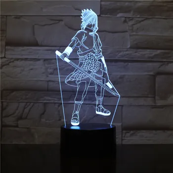 3D-2534 Naruto 7/16 Spalvų Chang 3D LED Naktį, Šviesos, Miego Miegamojo Puošimas Lempos Vyras Berniukai Dovana