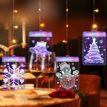 3D Kalėdų Puošmena Kabo Žibintai LED Star Šviesos Užuolaidos Varveklis String Šviesos Girliandomis, Kalėdų Dekoro Nuotolinio Valdymo