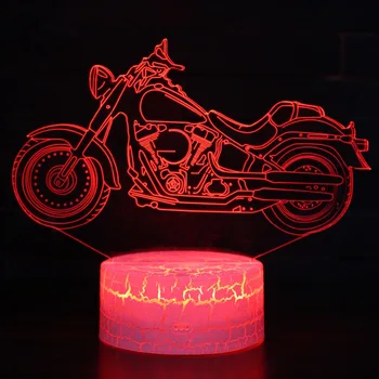 3D LED Lempos, Variklis Motociklo Transporto priemonės Naktį Šviesos Spalva Pakeisti Holograma Atmosfera Naujovė Lavos Lempa Namų Iliuzija Dovana