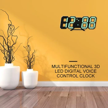 3D LED Skaitmeninis Laikrodis Atidėti Miegamasis Stalas žadintuvai Kabo Sieninis Laikrodis Kalendorius Termometras Namų Dekoro