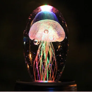3D Medūzos Lempos Naktį, Šviesos, Vaikams, Vaikų, Kūdikių Lampara LED Daugiaspalvis Apšvietimas Kristalų Žuvų Dovanos, Namų Puošybai