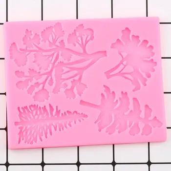 3D Medžio Šaką Silikono Formų Pušis Tortas Sienos Minkštas Tortas Dekoravimo Priemonės, Saldainiai Polimero Molis Šokolado Gumpaste Liejimo formos