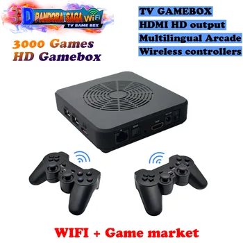 3D Pandora Saga Box 3000: 1 Wifi Downd Žaidimai taupymo Funkcija Laidinio ir Belaidžio Gamepad 4 Žaidėjai Nustatyti Usb Jungtis Joypad Arcade