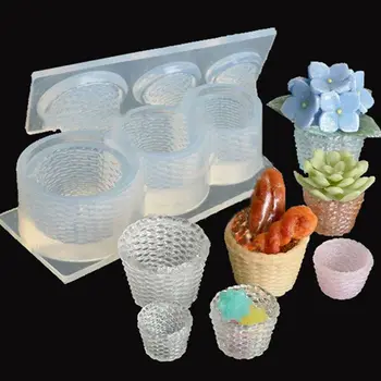 3D Silikono Gėlių Krepšelis Mėsingos Žalia Mažas Vazoninių Augalų Formų Rankų darbo Papuošalai 