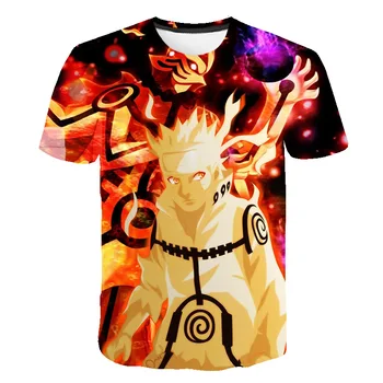 3D Spausdinimo Kietas Naruto Spausdinimo Modelis T-shirt Vyrams, Moterims, Elegantiškas Atsitiktinis Mados Viršūnes Vasaros Naują trumpomis Rankovėmis Viršūnes T-shirt