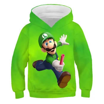 3D spausdinimo vaikas Hoodie žaidimas Super Mario spausdinti Animaciją Vaikams drabužių Gobtuvu Palaidinukė mados Juokinga Berniukų ir mergaičių Sportinis megztinis
