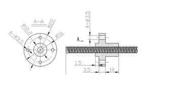 3D Spausdintuvas CNC THSL-100-1D Ilgis 100/200/300/400/500/600mm Trapecijos formos Švinas Varžtas 8MM Sriegis 1mm /2mm/4mm/8mm T8