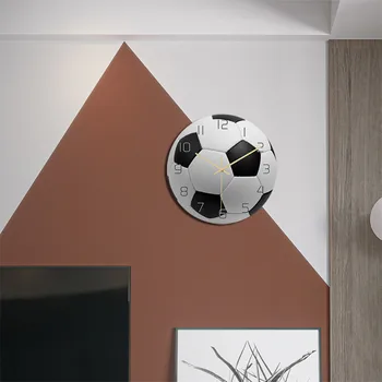3D Vision Futbolo Modelio Sieninis Laikrodis Berniukų Kambarių Dekoravimo Akrilo Silent Žymiklį Laikrodis Namų Dekoro Sporto Kamuolys Laikrodis Žiūrėti