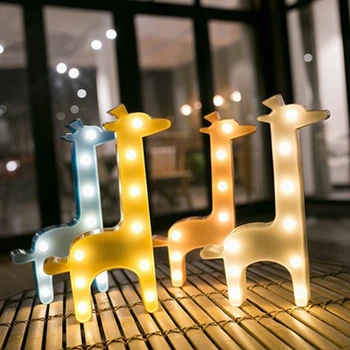 3D Žirafa Formos LED Nakties Šviesos Stalo Lempa Kalėdų Vakarėlį Namuose Kūdikio Kambario Puošmena Sodas Šalies Sienų Apdailai Lempos