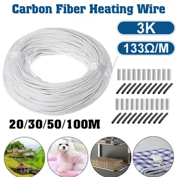 3K aukštos kokybės anglies pluošto šildymo kabeliu grindų šildymo viela, elektros linija, Grindų šiltas bekvapis šiltas šildymo kabelis