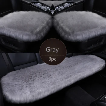 3PC Pliušinis Automobilių Sėdynių užvalkalai Nustatyti Šiltos Automobilio Sėdynės Pagalvėlės Žiemos Auto Sėdynės Raštas Premium Soft Kovos Slydimo Pagalvėlės SEDANAS Sedanas (mėlyna)
