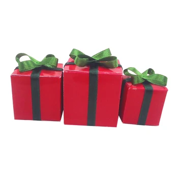 3Pcs 1/12 Mini Kalėdų Dovanų Dėžutėje Modelis Miniatiūriniai Smėlio Lentelė Micro Kraštovaizdžio Priedai 