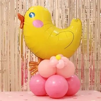 3Pcs Animacinių filmų Folija Balionai Gražių Viščiukų Modelis Mylar Helio Balionai Decors už Gimtadienio Fetival Vestuvių (Geltona)