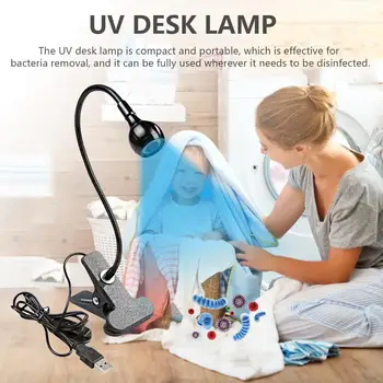 3W Sterilizer UV Led Stalo Lempa Su Clip Reguliuojamas Qzone Dezinfekavimo Šviesos Nešiojamas Usb Bakterijų Virtuvės Kambarys juodos šviesos