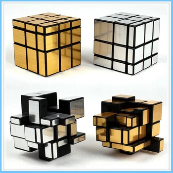 3x3x3 Magic Mirror Kubo profesinės Auksas&Sidabro cubo magico Mesti Padengtas Įspūdį Greičio Twist mokymosi ir švietimo Žaislai