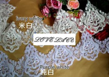 3Yard/Daug Juoda juoda balta Automobilį kaulų nagai karoliukai paillette nėrinių apdaila blizgančiais vestuvių suknelė drabužius 