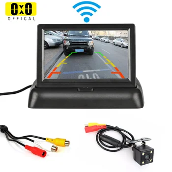 4.3 colių Automobilinis Atbulinės Stebėti TFT LCD Ekranas, Galinio vaizdo Kamera, Parkavimo Sistema Su galinio vaizdo Atsargine Kamera Paramos VCD, DVD Atvirkštinį