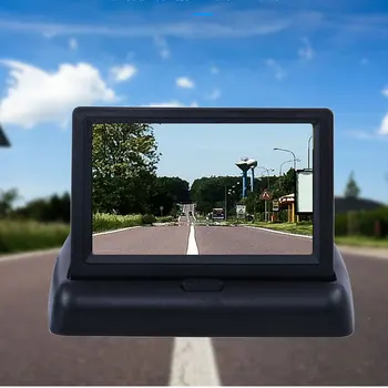 4.3 colių HD Sulankstomas Automobilio Galinio vaizdo Monitorius Atbulinės eigos LCD TFT Ekranas su Naktinio Matymo Atsarginės galinio vaizdo Kamera, skirta Transporto priemonės