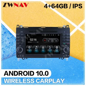 4+64G Android 10.0 Automobilio multimedijos Grotuvo Benz A-klasės W169 B klase, W245 2004 2005-2012 metams, audio, radijo auto stereo IPS galvos vienetas