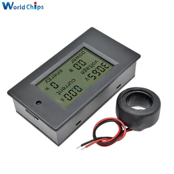 4 in 1 Skaitmeninis Įtampos Srovės Elektros Energijos Skaitiklis Detektorius Didelis LCD Ekranas, DC Voltmeter Ammeter